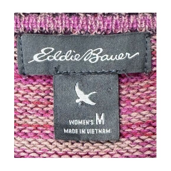Eddie Bauer Sweater Womens Striped‎ Colorful Knit Fall Boho Pullover Cute Medium - Picture 7 of 7